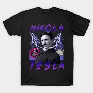 TESLA RAP BAND TEE Nikola Tesla Historic Inventor 90's Vintage Style Electricity Version 2 T-Shirt